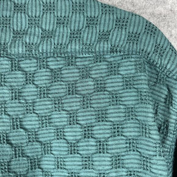 Vintage Guess Georges Marciano Shirt Mens 2 Green Textured Button Up 80s USA - Picture 14 of 15